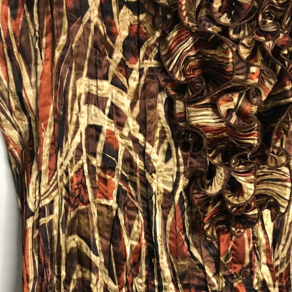 CATO WOMAN Satin Sleeveless Multi Color Brown Top Size 18/20W - Picture 6 of 14